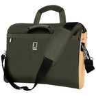 Estarer Sac Ordinateur Portable 15.6 po Homme Toile Vintage Sacoche pc Bureau Mallette Messenger Bandoulière Laptop, Forêt Verte-Matériel: Sergé de coton enduit imperméable. Garniture en cuir texturé végétalien