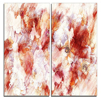 Designart – Art imprimé sur toile, fleurs orange abstraites, 40 larg. x 40 haut. (po), 2 panneaux (PT3411-3-40-40)-Impression
