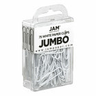 JAM PAPER - Trombone Geant Colore 2", Blanc, 3 Paquets de 75-Quantite : 75 par boîte; 3 Boîtes