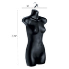 Eddie's - Formes féminines suspendues 3/4 de torse - PVC - Noir - Paquet de 2 (155725-2)-Noir