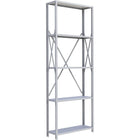 Metalware – Étagère enclenchable RK427, 5 tablettes, 36 x 18 x 100 po, gris pâle-Système de tablettes ajustables offrant un espace de rangement solide, mais économique qui convient à vos besoins