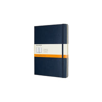 Moleskine – Carnet de la collection Classic, très grand format, ligné, bleu saphir, couverture rigide-192 pages, papier de couleur ivoire, 7,5 po x 9,75 (po)