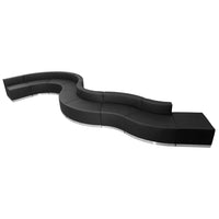 Flash Furniture – Alon Series ZB803560SBK, ensemble de réception 9 pièces, cuir souple,noir-Revêtement doux en cuir noir.