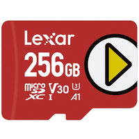 Lexar - PLAY carte microSDXC UHS-I - 256 Go - Rouge-Compatible avec les appareils de jeu portables, les smartphones et les tablettes y compris for Nintendo-Switch, Steam Deck, ASUS ROG Ally, Lenovo Legion Go 