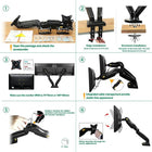 Double moniteur support de bureau Heavy Duty pour les écrans et moniteurs 17 - 27 po de North Bayou - F160-Inclinaison: + 35 ° à - 50 °