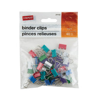 Staples - Pinces relieuses, mini, 3/5 po, couleurs mode variées, paquet de 40-Des pinces en métal robustes pour bien retenir les papiers