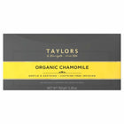 Thé à la camomille biologique Taylors of Harrogate, 100 sachets (250 g)-La camomille est appréciée par beaucoup pour son goût réconfortant et apaisant. Il est naturellement sans caféine, ce qui en fait une boisson idéale avant le coucher.
