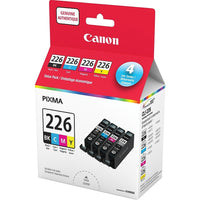 Canon - Cartouches d'encre CLI-226 noir et couleur, paquet de 4-Comprend 4 cartouches d'encre : 1 cyan, 1 magenta, 1 jaune et 1 noire