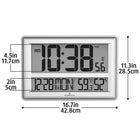 Marathon – Horloge murale atomique surdimensionnée avec support de table, argent-Heure avancée, marche/arrêt