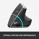 Logitech - Souris sans fil MX Vertical ergonomique - graphite-La souris verticale MX a été conçue et testée sur la base de critères élaborés par les meilleurs ergonomes afin d'améliorer la posture, de réduire les contraintes musculaires et la pression exercée sur le poignet