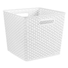 Curver - Panier cube tressé  - 11 po - Blanc-Capacité : 18L