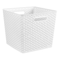 Curver - Panier cube tressé  - 11 po - Blanc-Capacité : 18L