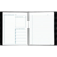 Blueline® - Agenda NotePro quotidien sans date, 9 1/4 po x 7 1/4 po, noir, bilingue-Reliure NotePro à double spirale, avec couverture rigide 
