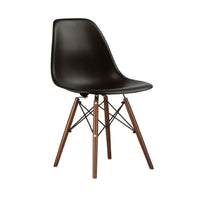 Nicer Interior - chaise d'appoint de style Eiffel - noire - paquet de 2-Siège moulé en plastique robuste de haute qualité avec une finition mate