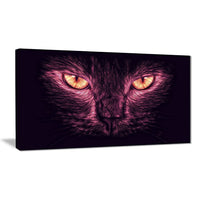 Designart – Regard de chat rose et noir, illustrations d’animaux, tailles variées (PT2432-32-16)-Impression