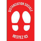 Sticker Mark Maker Plancher Français 12" x 18" - Distanciation Sociale Restez Ici-Sticker sol français