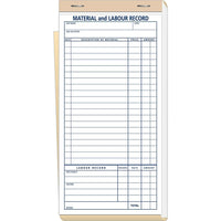 Deluxe - Registre de matériaux et de main-d'œuvre pour entrepreneurs, paq./100 (W230-100)-Registre de main-d'œuvre 