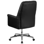 Flash Furniture – Fauteuil de direction traditionnel à pivot, dossier mi-hauteur, avec accoudoirs, noir (BT444MIDBK)-Dossier avec bouton touffetage