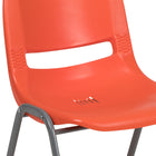 Flash Furniture - Chaise coquille orange, empilable et ergonomique de la série HERCULES avec cadre gris-Conception à dossier et siège en plastique orange aux contours ergonomiques