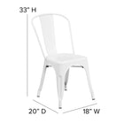 Flash Furniture – Chaise empilable en acier pour l’intérieur et l’extérieur, blanc (CH31230WH)-Les embouts en plastique sur le renfort transversal protègent le fini des chaises une fois celles-ci pliées