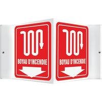 Accuform Signs - Enseigne Projection « Boyau D'Incendie », 6po x 5po, Plastique, Français Avec Pictogramme-Type d'affichage Boulonné