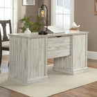 Sauder 59"W La Collection Barrister Lane Bureau Ministre - Finition White Plank-   Étagère réglable derrière la porte pour des options de rangement flexibles