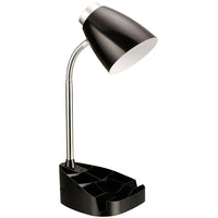 All the Rages ? Lampe de bureau avec organisateur LD1002-BLK, collection Limelights, noir-Lampe noire en plastique ABS