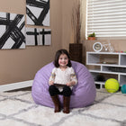 Flash Furniture – Fauteuil poire solide pour enfants, petits pois, croisé de coton, bleu lavande-Housse amovible lavable à la machine