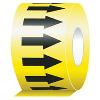 Accuform Signs - Rubans De Fléches De Direction De L'Écoulement, 108pi, Noir Sur Jaune-Couleurs Noir sur jaune