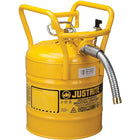 Justrite – D.O.T. AccuFlow – Canettes de sécurité, 1 x 9 x /4 x 17 1/4 po, jaune-Un support attaché au bec avec une vis de serrage facile à saisir empêche la libération de vapeur et de déversements pendant le transport