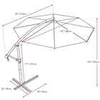 Corliving – Parasol excentré, noir-Cadre en acier robuste