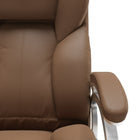 CorLiving LOF-428-O Chaise de bureau de direction en similicuir brun caramel-Support dorsal inclinable qui soutient les muscles du dos et la région squelettique du bas du dos.