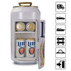 Miller Lite - frigo portable, capacite de 5,4 L (5,7 pte), 8 cannettes, blanc-Maintient les articles au frais à 32 degF (18 degC) en dessous de la temperature ambiante