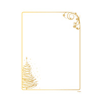 Geographics - Papeterie à Bordure Arbre D'or, Feuille D'or, 8,5 x 11po, paquet de 40-8,5 x 11po