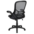 Flash Furniture Chaise de bureau ergonomique pivotante en maille grise foncée à dossier haut avec cadre noir et bras rabattables-Le mécanisme de verrouillage d'inclinaison bascule / incline la chaise et se verrouille en position verticale