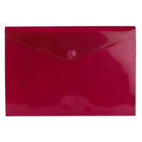 JAM Paper Enveloppes plastiques format livret avec fermeture Velcro, 9 3/4 x 13 po, rouge, 24/p.-Taille : 0,75 po