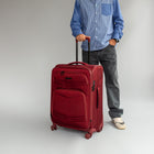 Air Canada - Valise à roulettes souple de 24 po Central Collection - Bourgogne-Poignée rétractable à bouton-poussoir