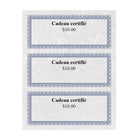 St. James − Certificats-cadeaux Regent – 24 lb. 3 2/3 x 8 1/2 po − Bleu − paquet de 75-Certificats en papier bond bleu 24 lb