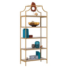 Sauder International Lux Bibliothèque avec 5 Tablettes - 70.87" H - Finition Deco Stone (428207)-5, 0 tablettes réglables