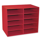 Pacon -Organisateur de rangement à 10 fentes Classroom Keepers, rouge-Dimensions : 3 haut. x 10 larg. x 12 1/2 prof. (po)