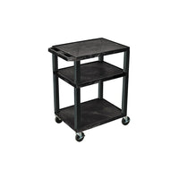 H WilsonMD – Chariot audio visuel Tuffy à 3 tablettes, noir-Noir