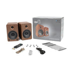 Kanto YU6 Haut-parleurs de bureau amplifiées 200W avec Bluetooth et préamplificateur phono - Noyer-Sorties: SUB-out, Port de charge USB (5V / 1A)