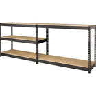 Hirsh - Étagère IRON HORSE industrielle, 5 tablettes, 18 po x 48 po, noire-Attaches d'étagère rivées