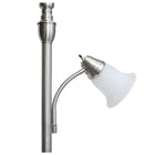 Lampe de sol mère-fille aux motifs élégants 2 Light avec verre marbré blanc, nickel brossé-Cette lampe comprend un cordon de 6.5 'de long.