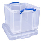 Really Useful Boxes – Boîte de rangement de 32 l, transparent-Dimensions : 12 1/4 haut. x 14 larg. x 18 prof. (po)
