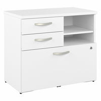 Bush Business Furniture - Armoire de bureau avec tiroirs et tablettes Studio A - blanc/blanc-L'armoire de bureau 30 po L x 17 po P x 26 po H avec tiroirs et tablettes offre une solution de rangement pratique pour les professionnels d'aujourd'hui
