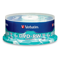 Verbatim – DVD-RW vierges 4x, capacité de 4,7 Go, surface estampillée, carrousel, 30/paquet (95179)-Disques vierges DVD+/-RW réinscriptibles
