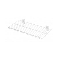 Can-Bramar - Tablette métallique plate pour panneau rainuré, 24 x 12 po, blanc, paquet de 2-Tablette métallique plate de 24 x 12 po pour panneau rainuré