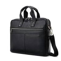 Samsonite Classic Leather Mallette Mince, Noir-Noir, Cuir pleine fleur