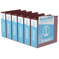 Davis Group Super offre Easyview, Reliure View à anneaux ronds 3 po, personnalisable, paquet de 6 - Bourgogne-3 Reliure À Anneaux